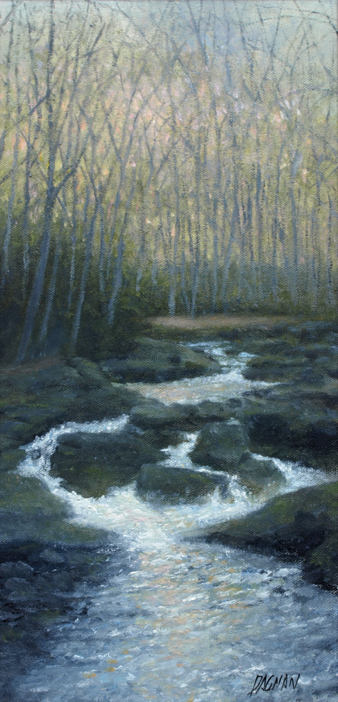 oil painting of Little River in the Smoky Mountains by Gary Dagnan