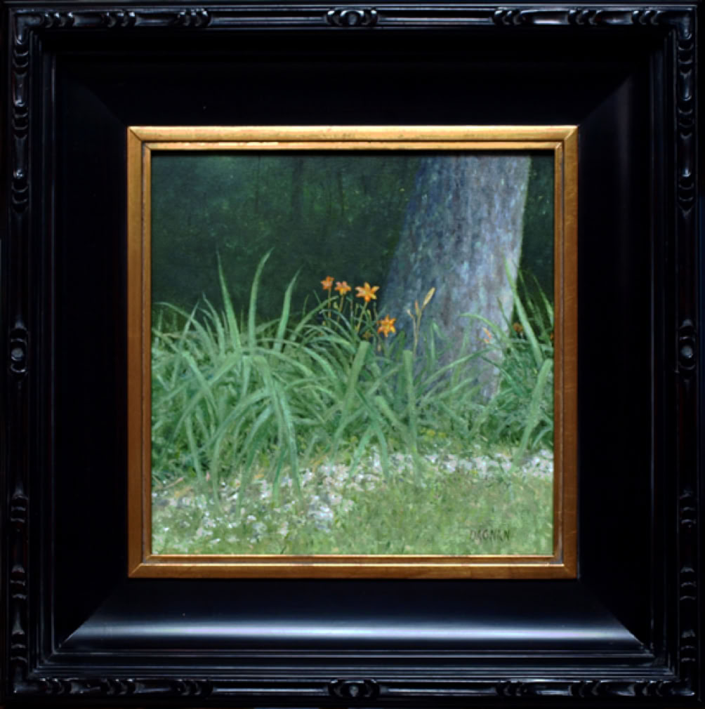 Painting of Lilies and Tree