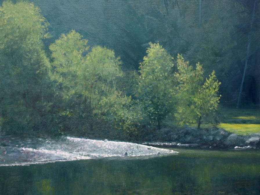 Painting of Little River in the Smoky Mountains by Gary Dagnan