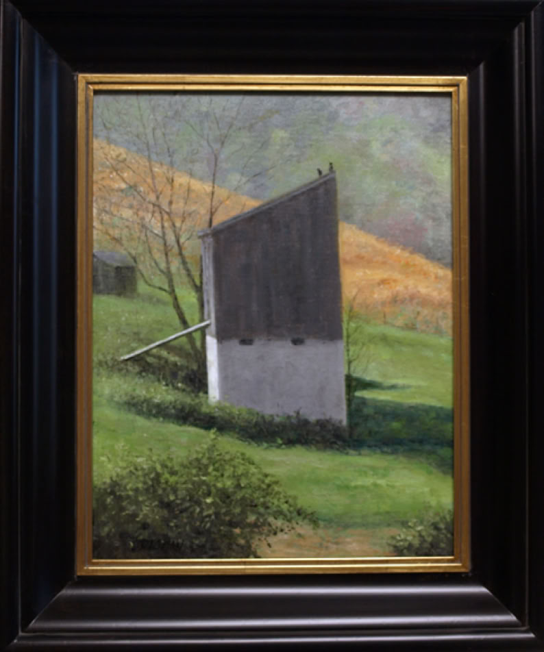 Farm Building with pearching birds painting by Gary Dagnan